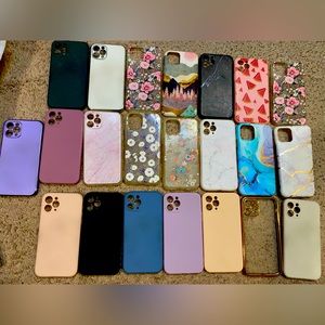 COPY - iPhone 11 Pro case lot (22 coloured/10 clear, screen protectors)